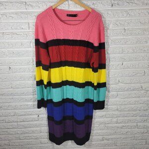 New York Co Womens Dress XXL Plus Sweater Long Sleeve Cable Knit SWE140XE